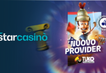Giochi online, StarCasinò e Tuko Productions: sinergia strategica nel segno dell’iGaming Made in Italy StarCasino banner with a cartoon knight promo and the words 'NUOVO PROVIDER' beside casino logos on a colorful background.