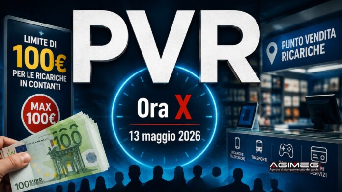 PVR limite 100 euro ricarica in contanti settimanale PVR limite 100 euro ricarica in contanti settimanale