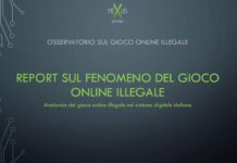 Il lato ‘oscuro’ del gaming online: ecco il report integrale del nuovo Osservatorio sul gioco online illegale Italian report cover: 'Report sul fenomeno del gioco online illegale' with subtitle and circuit artwork on the left in a dark blue gradient backdrop.