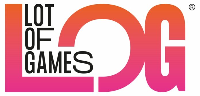 LOG Lot Of Games Brand logo for Lot of Games (LOG), with stacked 'LOT OF GAMES' on the left and large gradient 'LOG' on the right.