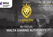 Gioco online, Londra ospita il debutto di iGaming RegCom 2026 tra una settimana Event banner for London RegCom Summit: MGA Malta Gaming Authority logo, golden lion crown, London skyline, dates June 29–30, 2026 at Hilton London Kensington, London UK.