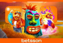 Slot online, Octoplay debutta su Betsson.it: un nuovo livello di intrattenimento per il mercato italiano Bright Betsson promo banner with three colorful mascots—a fish, a fisherman, and a teal tiki mask—on an orange background.